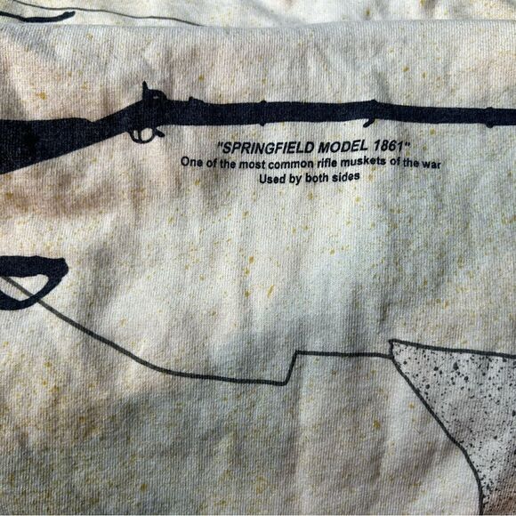 Vintage Civil War Art Unlimited all over print map t-shirt graphic tee size S - Picture 7 of 13